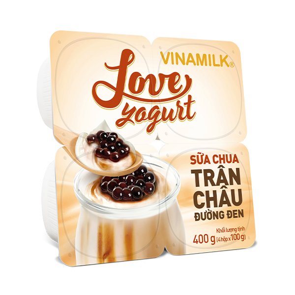 Sữa chua trân châu đường đen hộp 100g