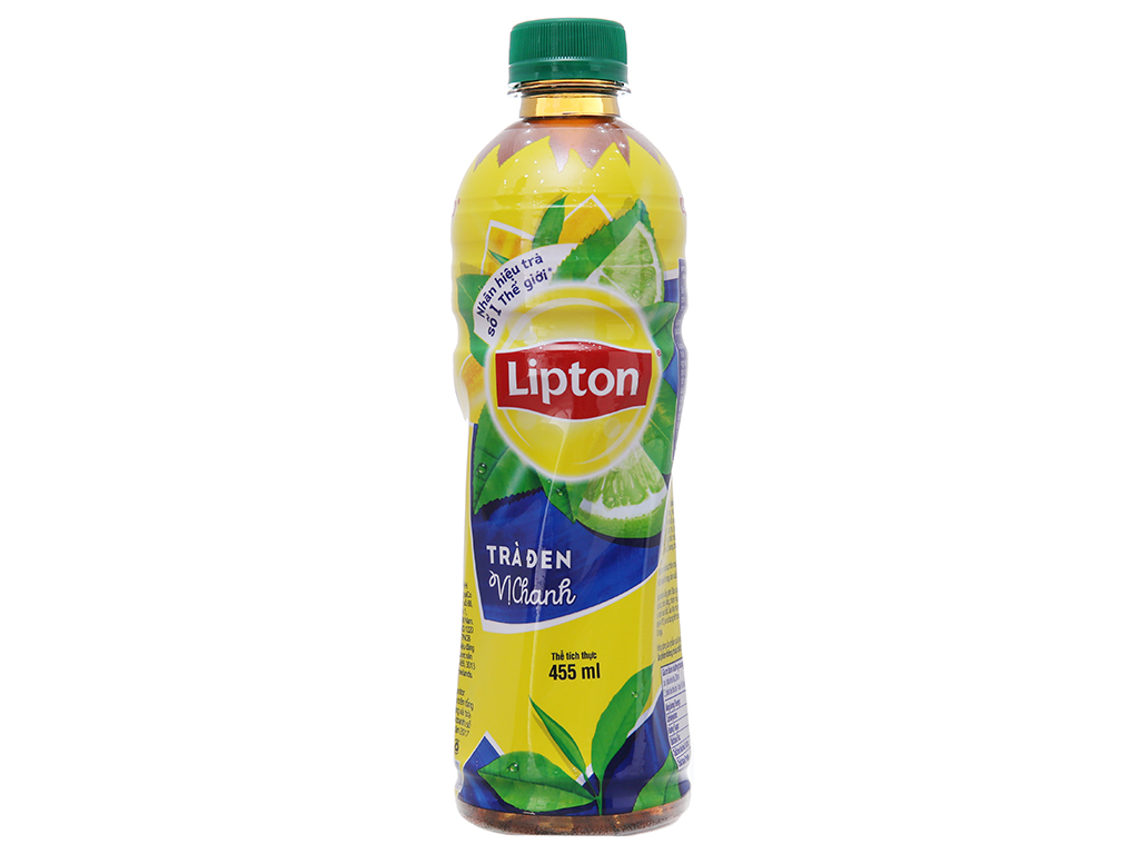 Lipton trà đen vị chanh chai 455ml