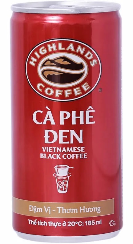 Cafe đen Highlands lon 185ml (24L/T)