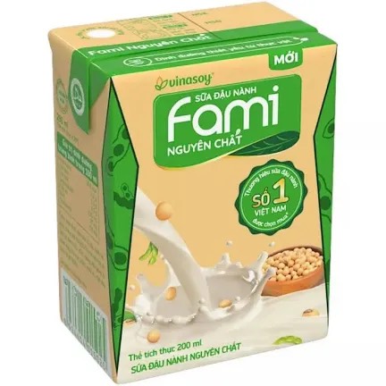Sữa Đậu Nành Fami nguyên chất hộp 200ml (36H/T)